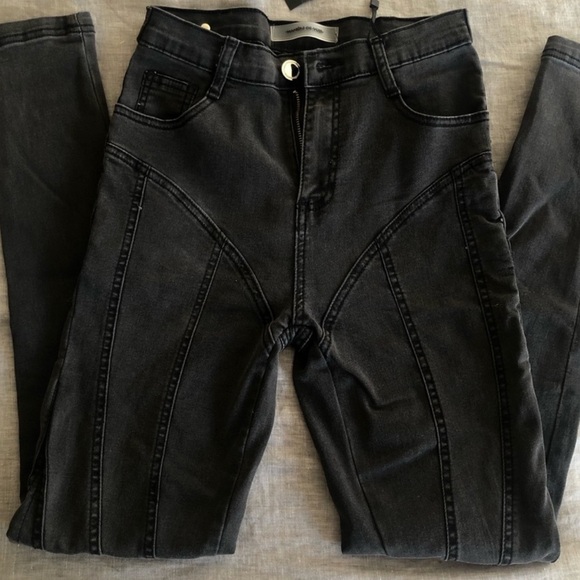 Manière De Voir 
CONTOUR SEAM DETAIL SKINNY JEANS - WASHED
BLACK - Picture 6 of 9